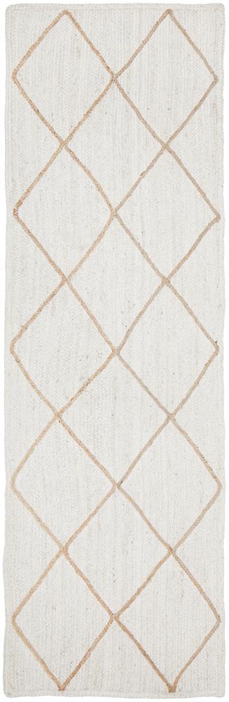 Aanya White Diamond Jute Rug